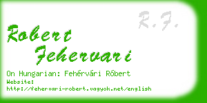 robert fehervari business card