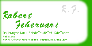 robert fehervari business card